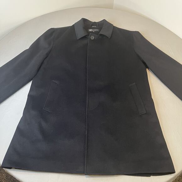 Bachrach Other - Bachrach Coat Mens Large Black 100% Wool Cashmere Blend Overcoat Jacket